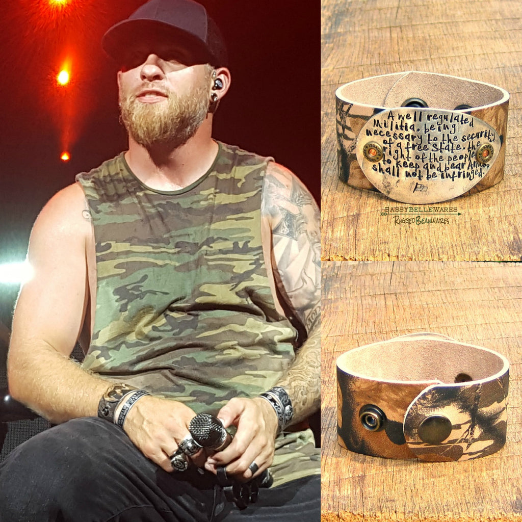 Second Amendment Camo Leather Cuff on Stage with Brantley Gilbert!