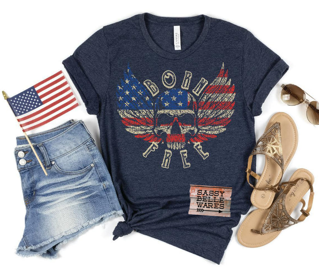 Born Free Winged Skull Tee