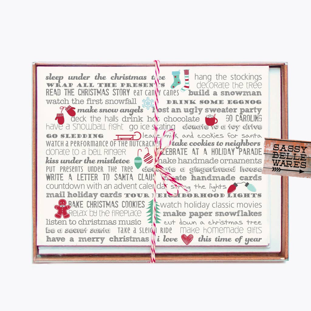 Christmas Bucket List Notecards - Set of 8