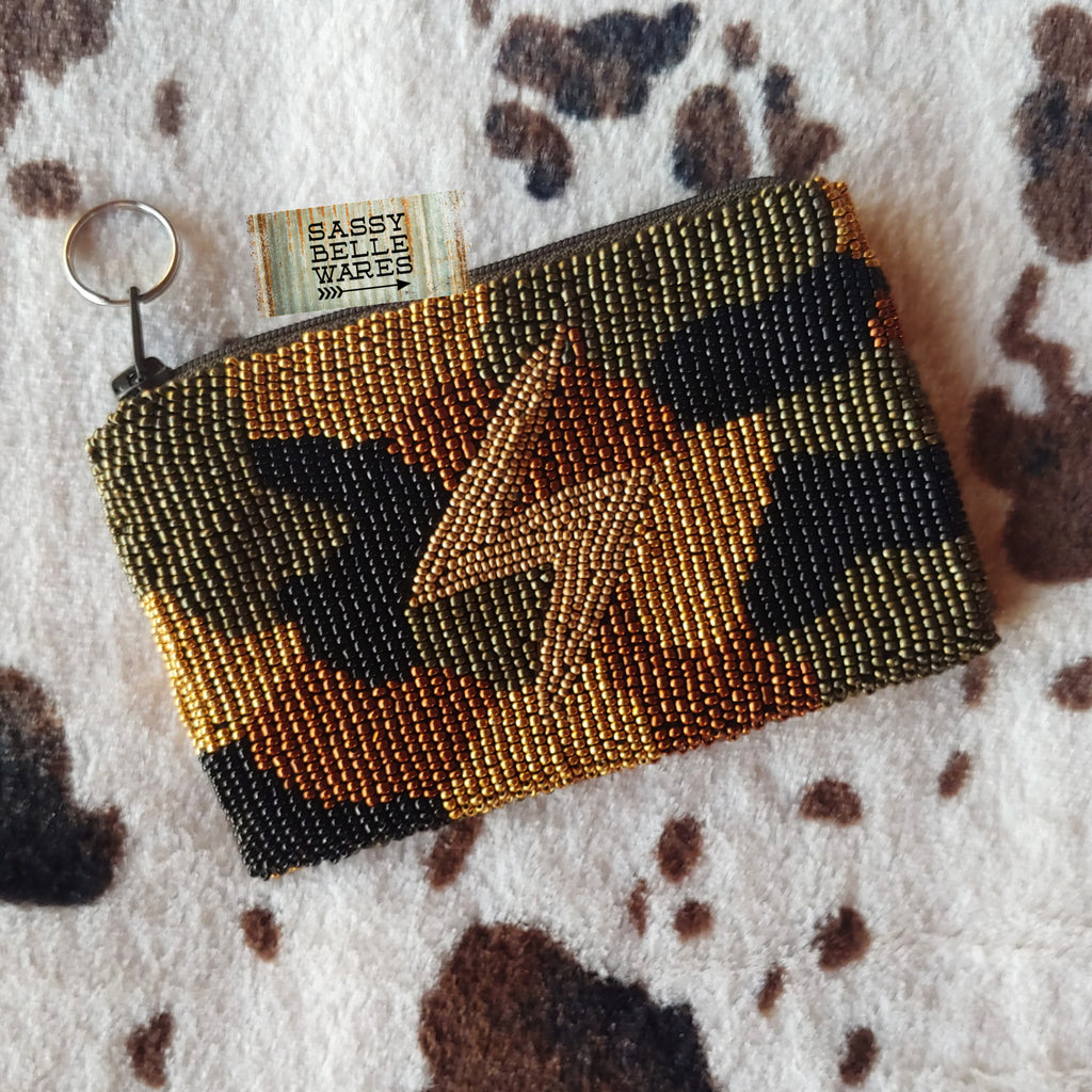 Lightning Bolt Mini Clutch Coin Purse - Camo