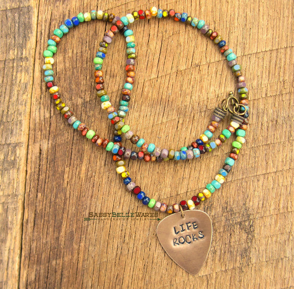 Life Rocks Guitar Pick Necklace