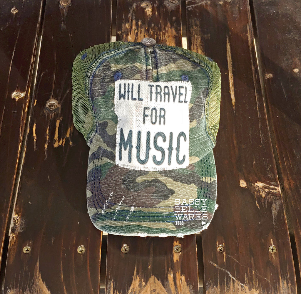 Will Travel For Music Camo Hat