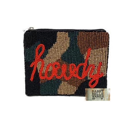 Howdy Beaded Mini Clutch Coin Purse