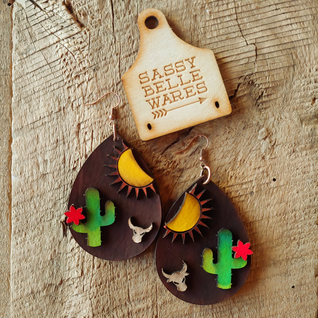 Mojave Leather Earrings