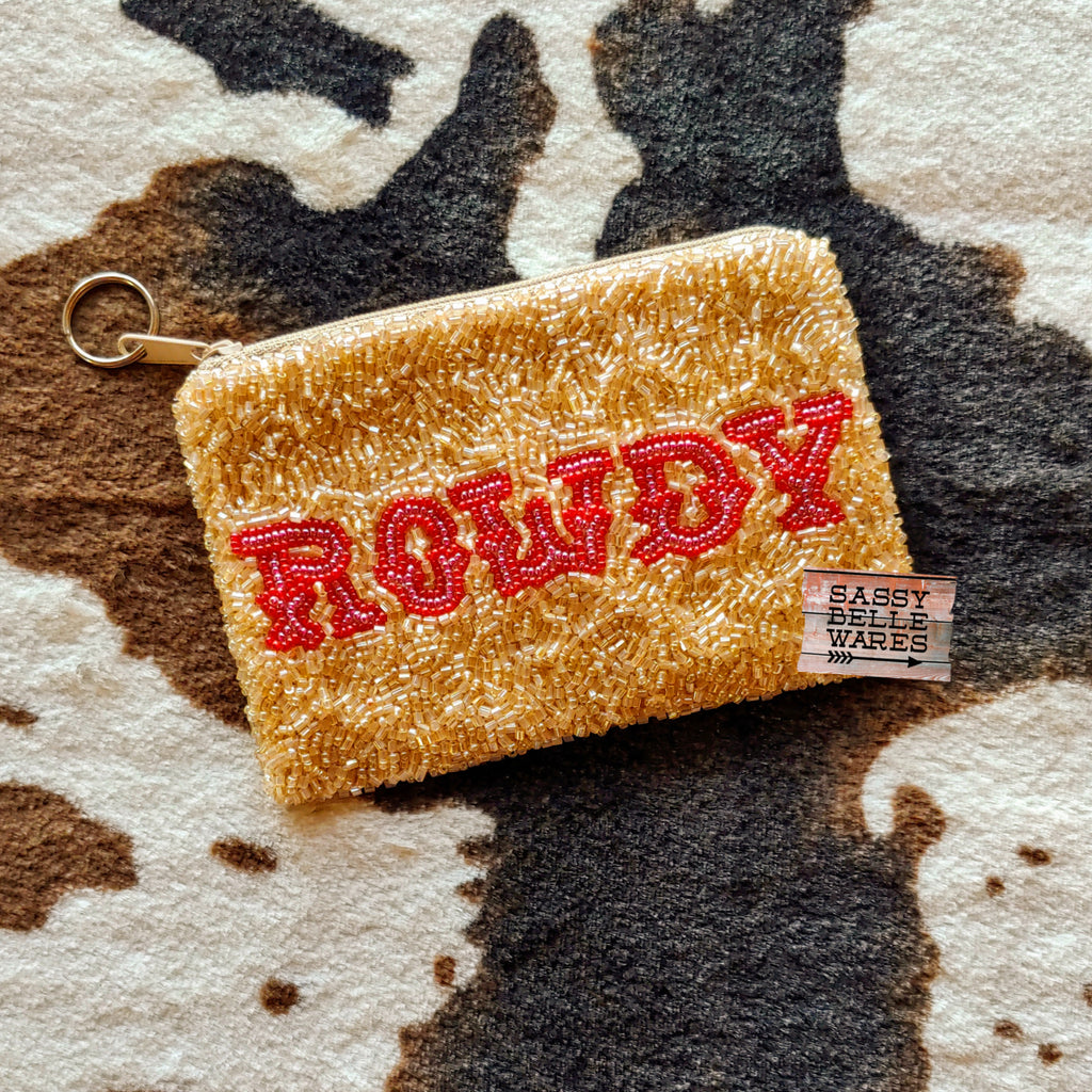 Rowdy Beaded Mini Clutch Coin Purse