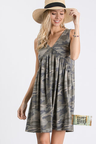 Camo V-Neck Tank Dress