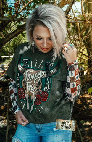 Fancy Free Steer Skull Tee