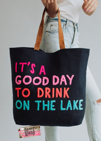 It's A Good Day To Drink On The Lake Tote Bag - Navy