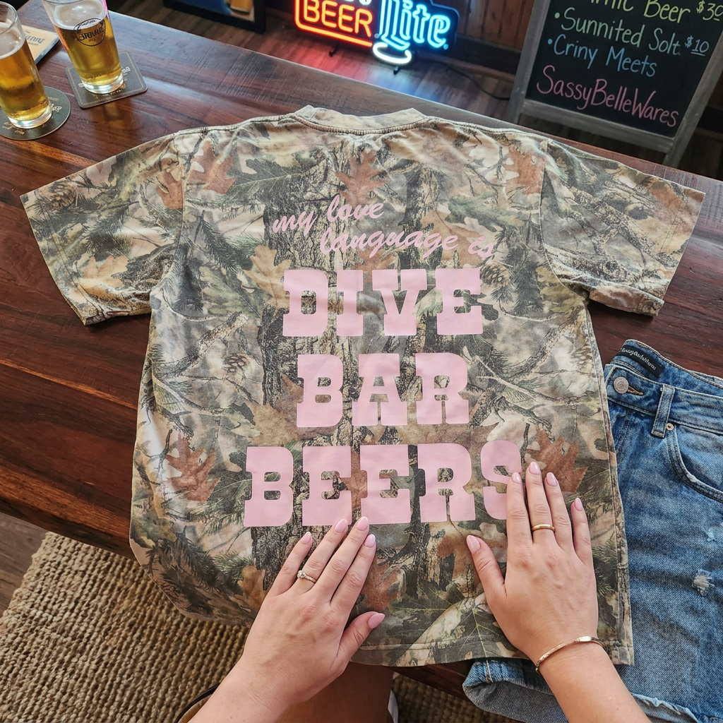 Camo Love Language is Dive Bar Beers Tee