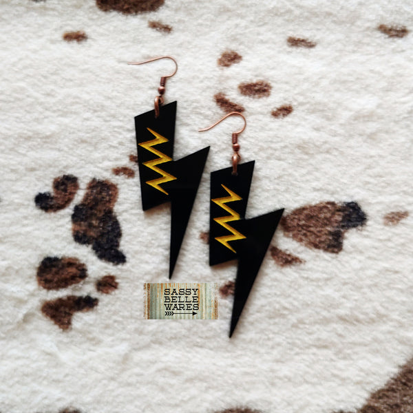 Lightning Bolt Earrings - Zig Zag