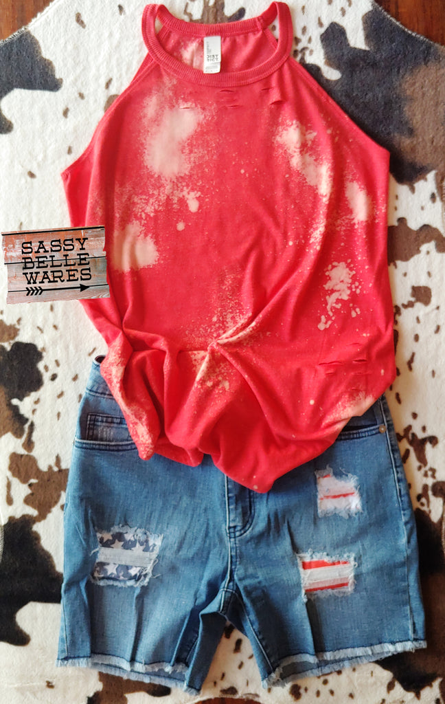 Distressed Tank - Red