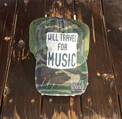 Will Travel For Music Camo Hat
