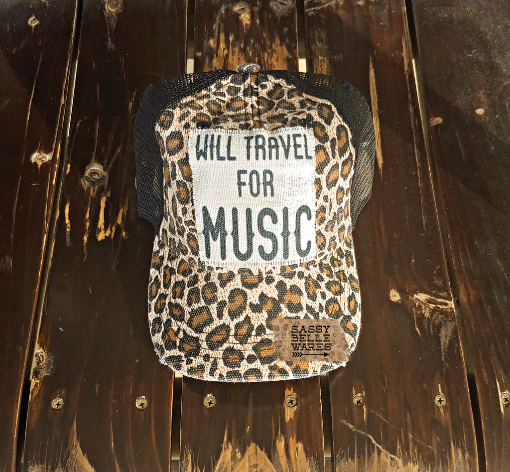 Will Travel For Music Leopard Hat