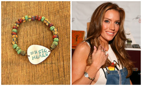 As Seen on Cary Deuber of The Real Housewives of Dallas Music Heals Guitar Pick Bracelet