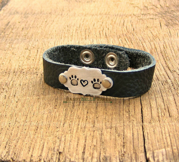 Paws and Heart Leather Bracelet