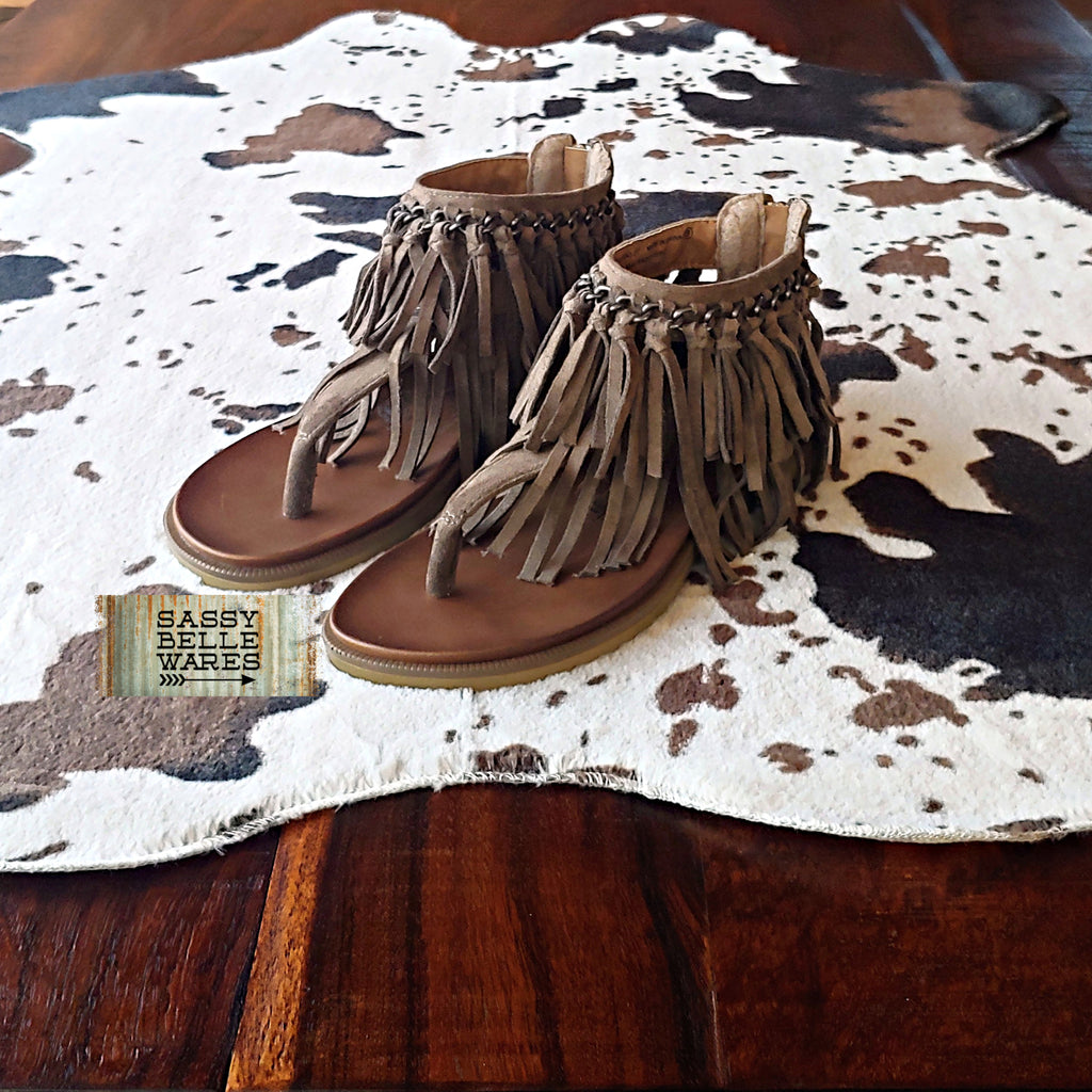 Very G Peaceful Fringe Sandals - Taupe