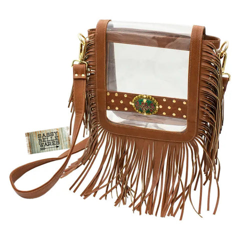 Saddle Clear Crossbody Fringe Bag