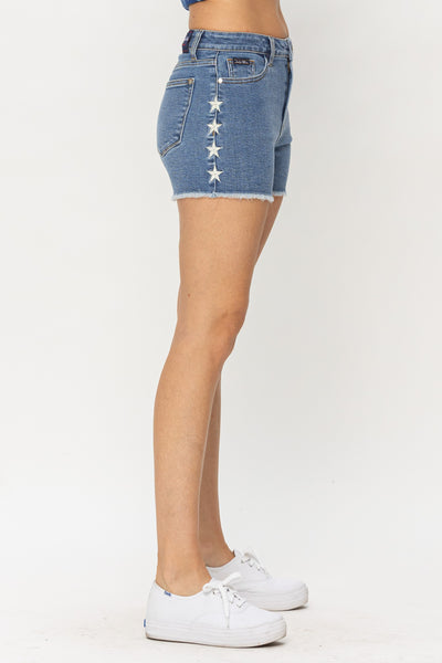 Judy Blue Embroidered Star Cutoff Shorts