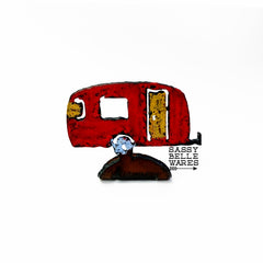Camper Standing Metal Art - Small