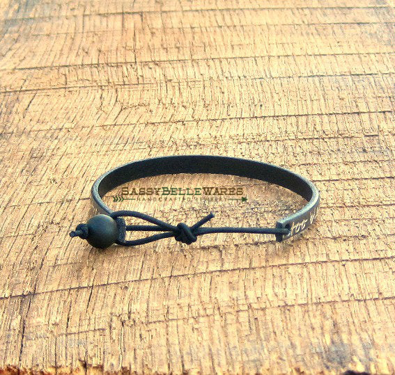 Too Blessed to be Stressed Leather Bracelet