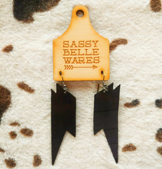 Record Lightning Bolt Earrings
