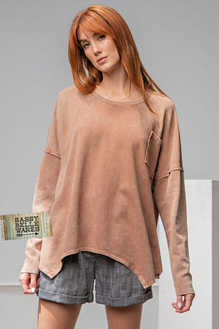 Cappuccino Mineral Washed Pullover